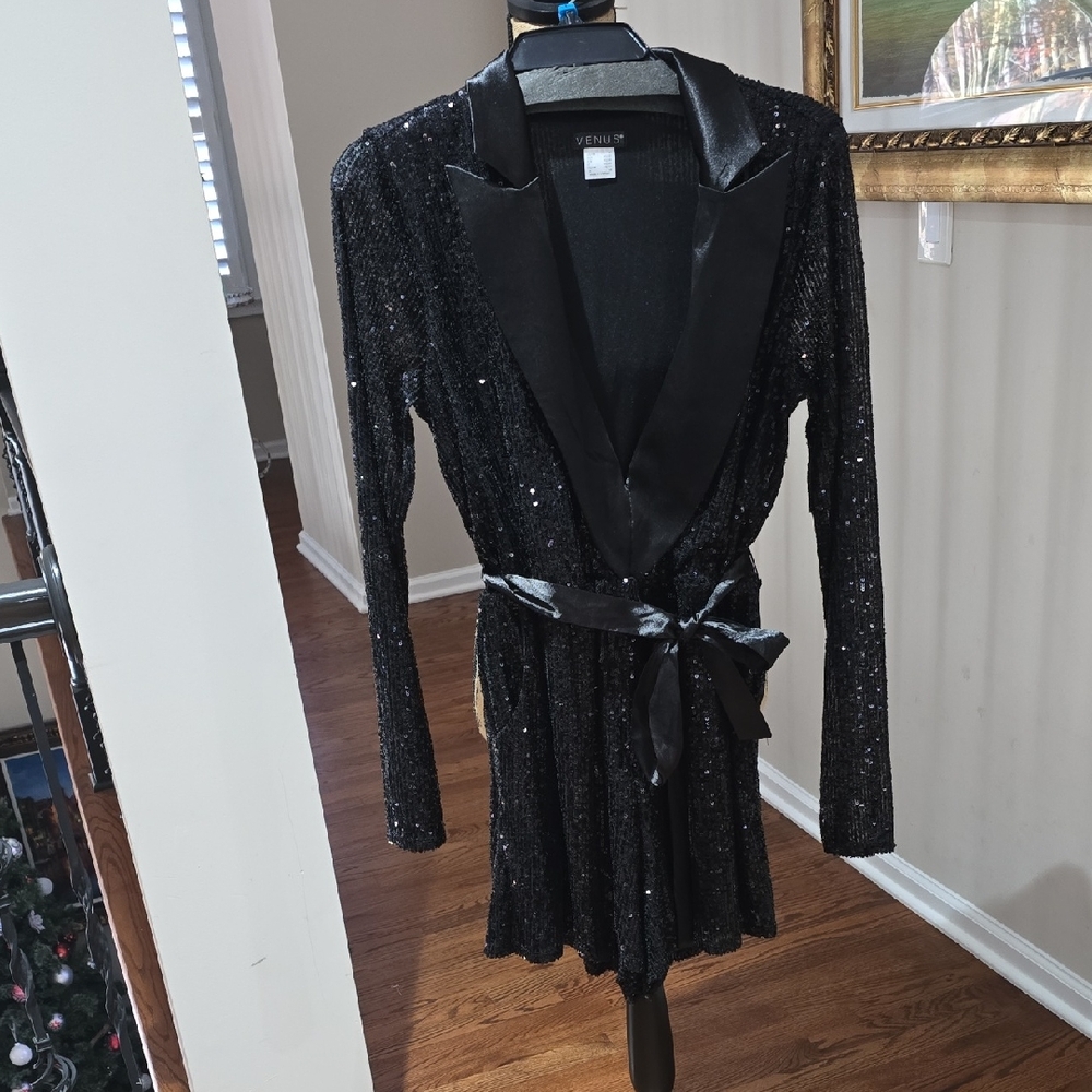 VENUS Black Sequin Jumpsuit